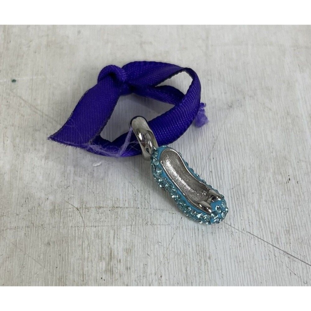 Hallmark Connections Bead Charm Cinderella’s Shoe Blue Rhinestones Stainless NWD